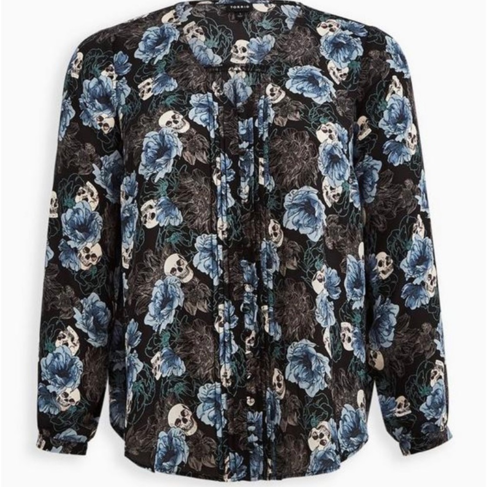 Georgette PinTuck button front blouse